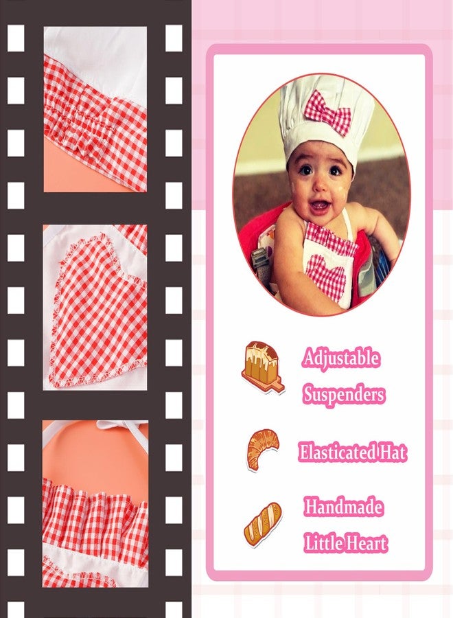 KHC-KHF Newborn Baby Chef Photography Props 2Pcs Cotton Apron Hat Outfit for Newborn Photoshoots Infant Cooking Theme Photo Costume for 8-24 Months Boys Girls - Image 4